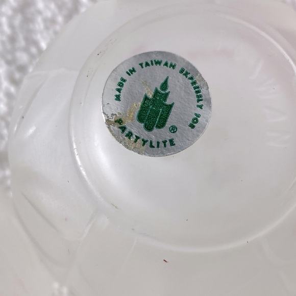 Vintage Party Lite Frosted Glass Candle Holders x3 - Picture 3 of 10
